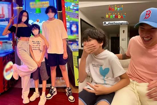 Em trai Doãn Hải My 13 tuổi cao 1m77, tóc xoăn dài lãng tử