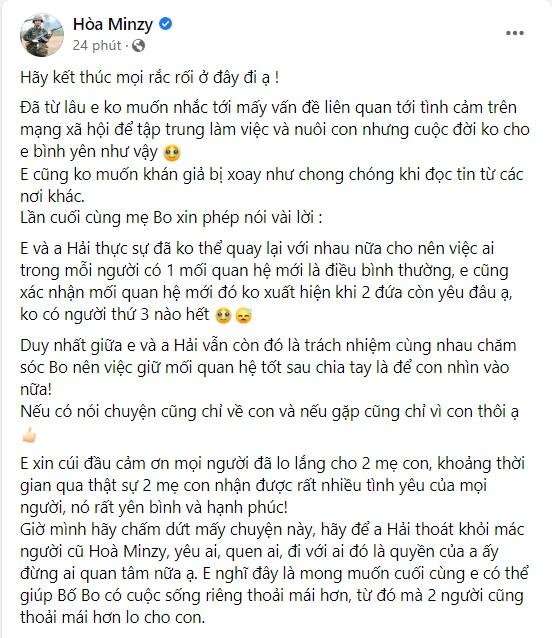 Hòa Minzy: Minh Hải yêu ai là quyền của anh ấy-3
