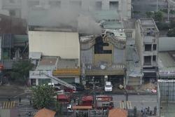 Hiện trường vụ cháy karaoke khiến 12 người chết nhìn từ trên cao