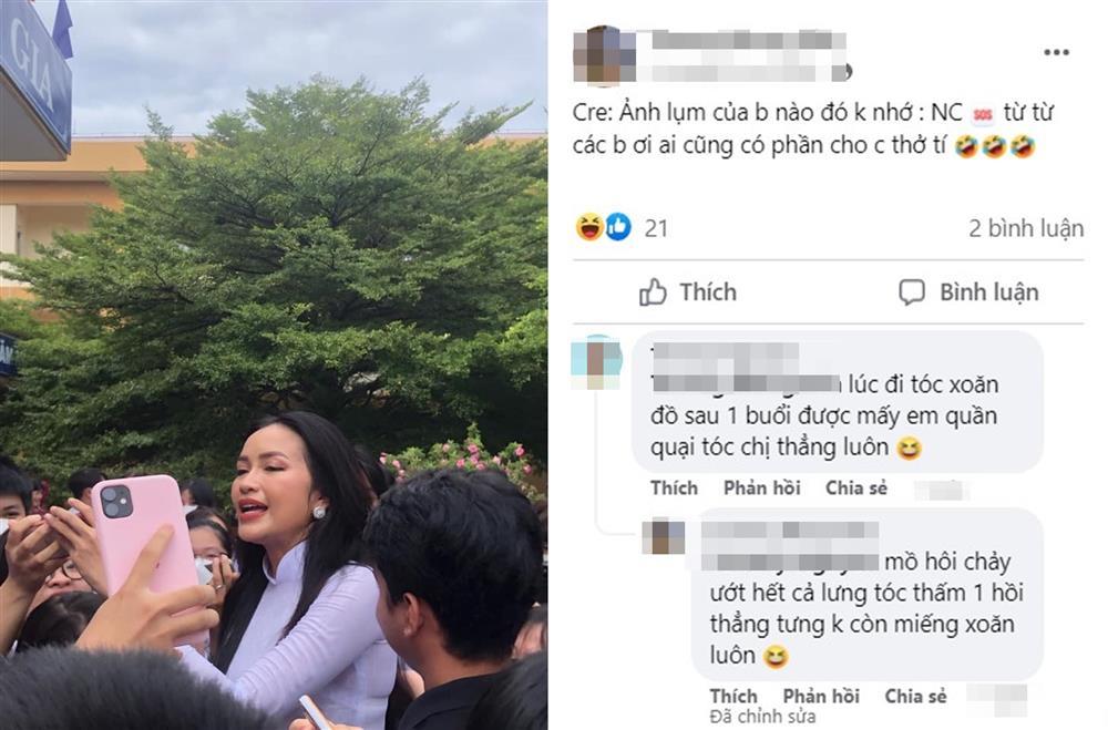 Ngọc Châu lộ mặt đầy khuyết điểm khi về thăm trường cũ-2