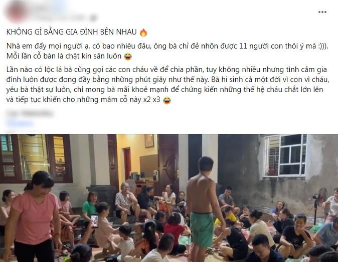 Hết hồn nhà đông con cháu, mỗi lần cỗ bàn ngồi chật kín sân-1