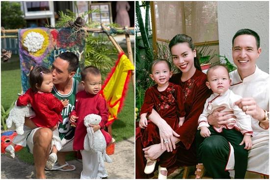 Kim Lý cho con mặc áo dài đi chơi Trung thu dù vắng Hà Hồ