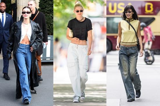 Hailey Bieber, chị em Hadid dẫn đầu xu hướng diện denim mùa thu