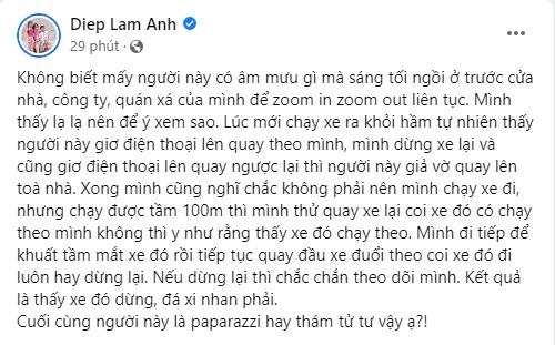 Diệp Lâm Anh công khai mặt mũi kẻ theo dõi, nghi ý đồ xấu-3