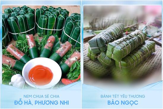 Đỗ Thị Hà, Phương Nhi và Bảo Ngọc đấu giá bánh tét, nem chua