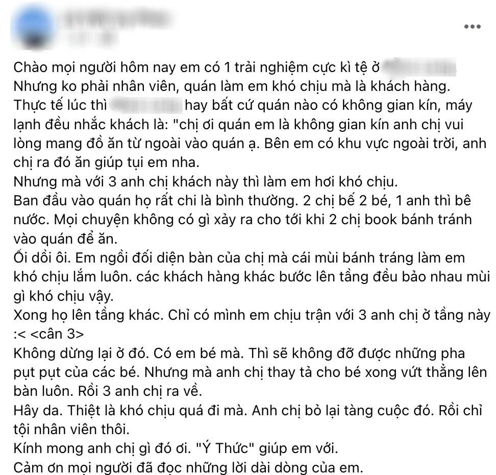 Mang đồ có mùi vào quán cà phê, khách còn vô tư vứt cả bỉm lên bàn-1