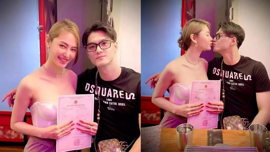 Sao Việt khoe đăng ký kết hôn: Diệu Nhi bịt kín - Phương Nga chau mày-10