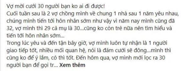 Mời 30 người bạn dự đám cưới nhưng không ai đi, chú rể nghi ngờ vợ sắp cưới-1