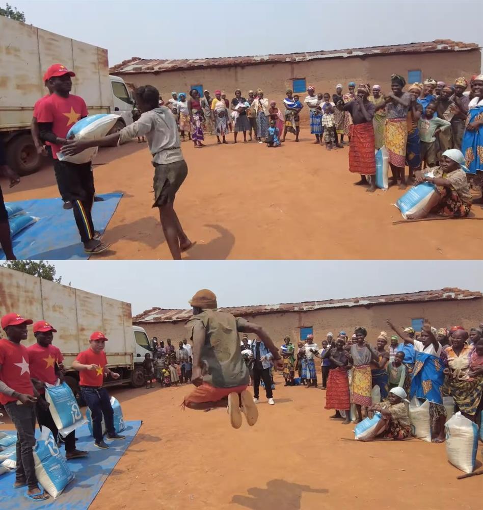 Phản ứng người dân khi nhận đồ từ bà Nhân và Quang Linh Vlog-4