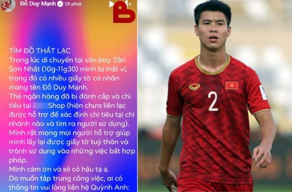 Đỗ Duy Mạnh mất ví, lo lắng vì bị kẻ gian hack số tiền lớn-1