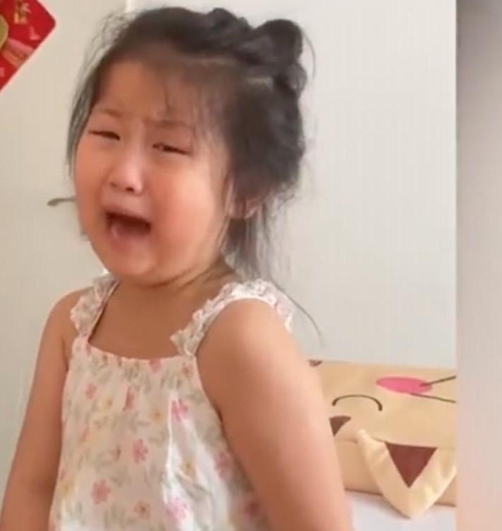 Bé gái mếu máo khóc vì bị nói giống bố-1