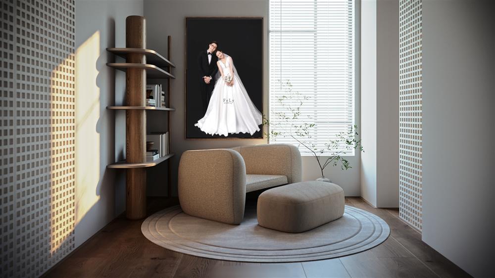 Đình Tú treo ảnh cưới với Huyền Lizzie trong căn hộ mới tậu?-5