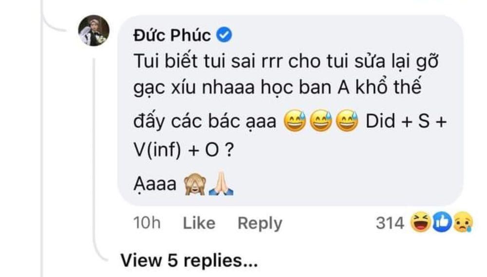 Đức Phúc bị bóc mẽ vì chép sai công thức tiếng Anh-4