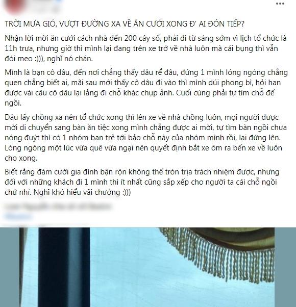 Đi 200km về cưới bạn, cô gái bỏ đi vì không được ai tiếp đón-1