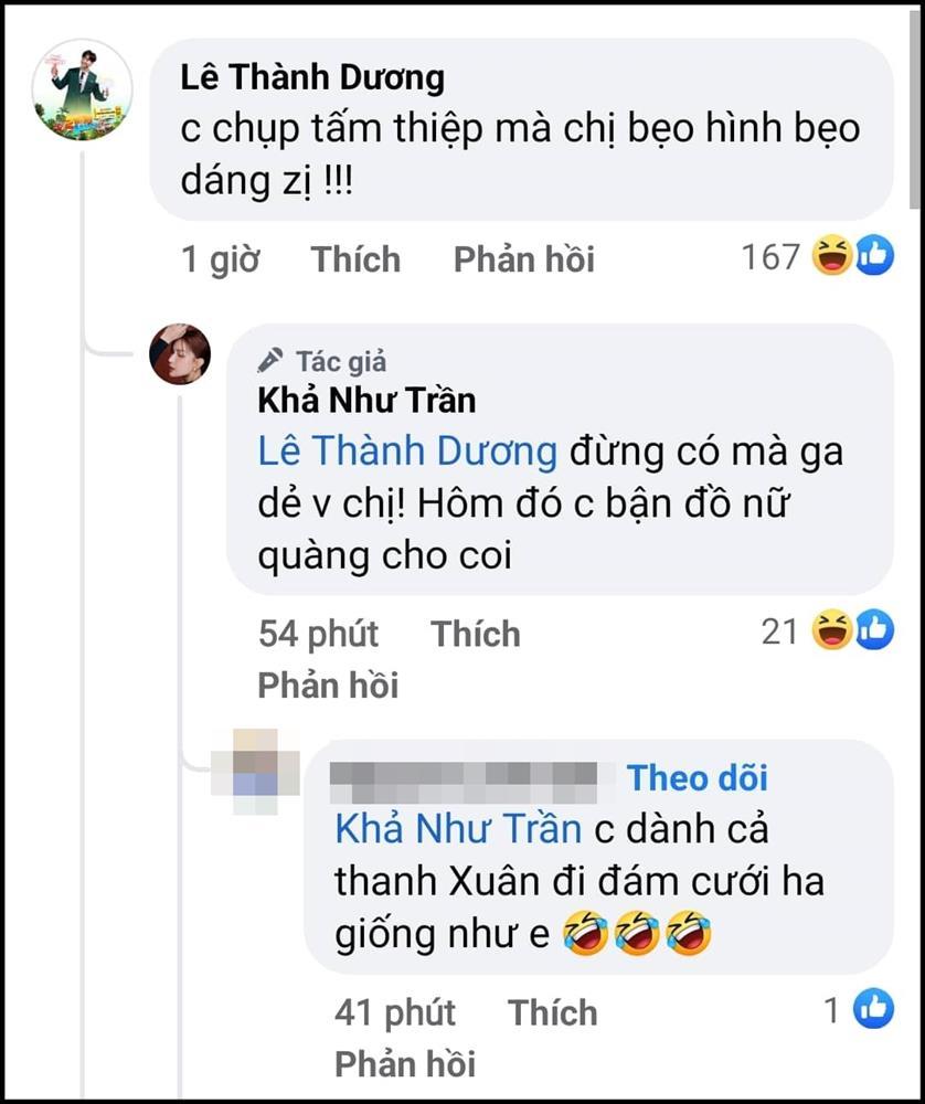 Khoe thiệp cưới Liêu Hà Trinh, Khả Như bị đồng nghiệp vặn-4