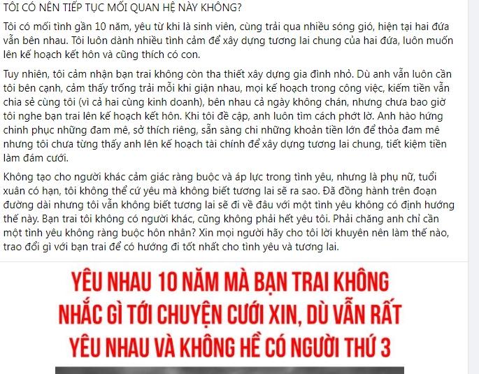 Yêu 10 năm bạn trai không cưới, cô gái băn khoăn dừng hay tiếp-1