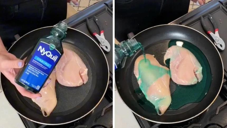 Nấu thịt gà với thuốc cảm được ví như độc dược trên TikTok-1