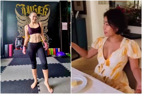 Thu Minh khoe cơ bụng nổi múi sau thời gian tăng cân không phanh