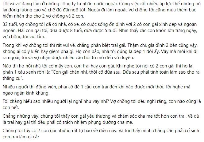 Đẻ 2 con gái bị hàng xóm cà khịa: Tiền nhiều con rể hưởng-1