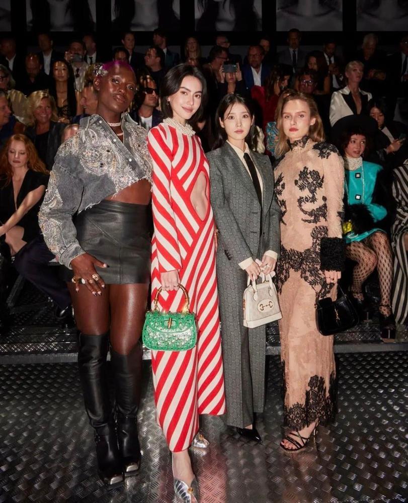 IU thấp bé khi so kè ma nữ Mai Davika ở Milan Fashion Week-1