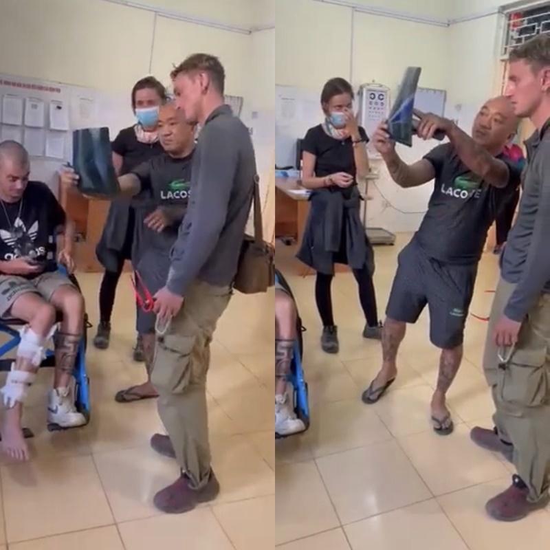 Ông anh xăm trổ bất ngờ được bệnh viện nhờ phiên dịch cho khách Tây-1