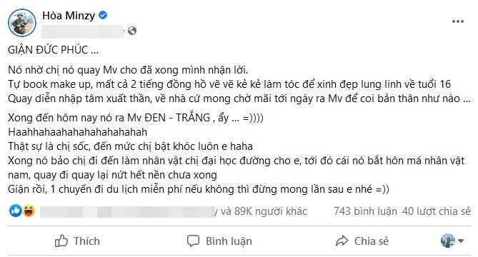 Hòa Minzy giận tím người vì makeup 2 tiếng nhưng lên MV đen trắng-1