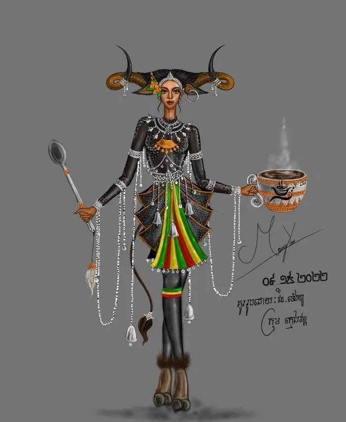 Trang phục dân tộc Campuchia tại Miss Grand làm bằng xốp kém chất lượng-1