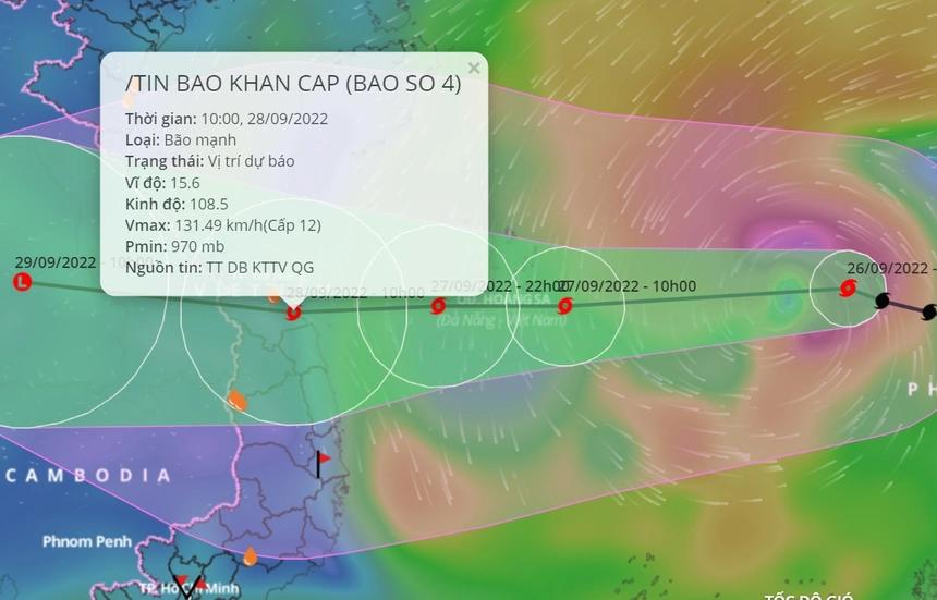 Theo Trung tâm dự báo Khí tượng Thủy văn Quốc gia, từ chiều tối 27/9, siêu bão Nuro - cơn bão số 4 sẽ trực tiếp đổ bộ vào miền Trung nước ta.
