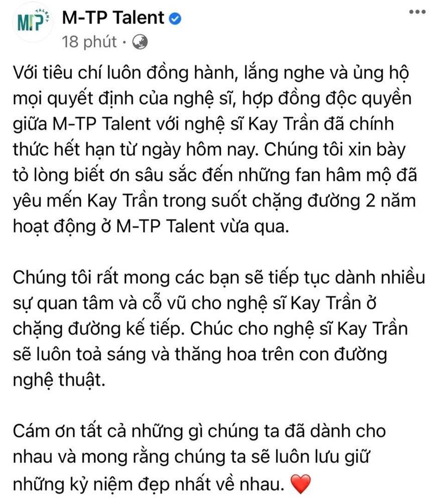 Kay Trần chính thức rời công ty của Sơn Tùng-4
