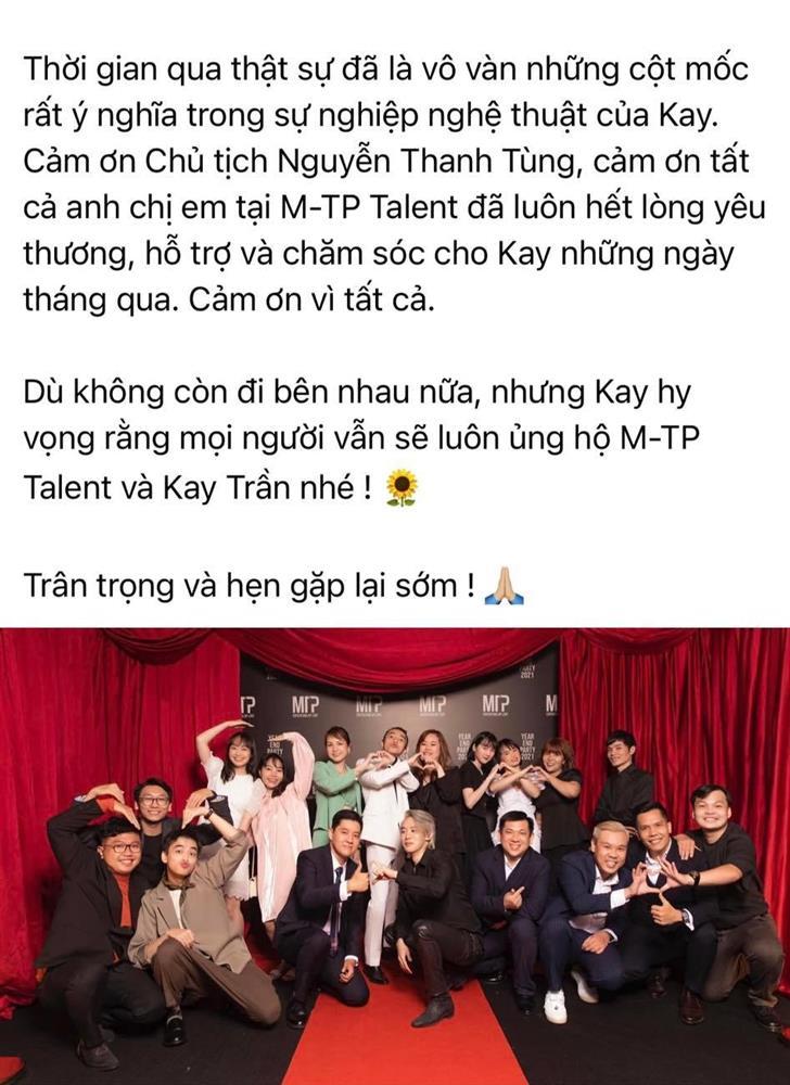 Kay Trần chính thức rời công ty của Sơn Tùng-3