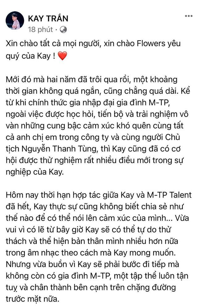Kay Trần chính thức rời công ty của Sơn Tùng-2