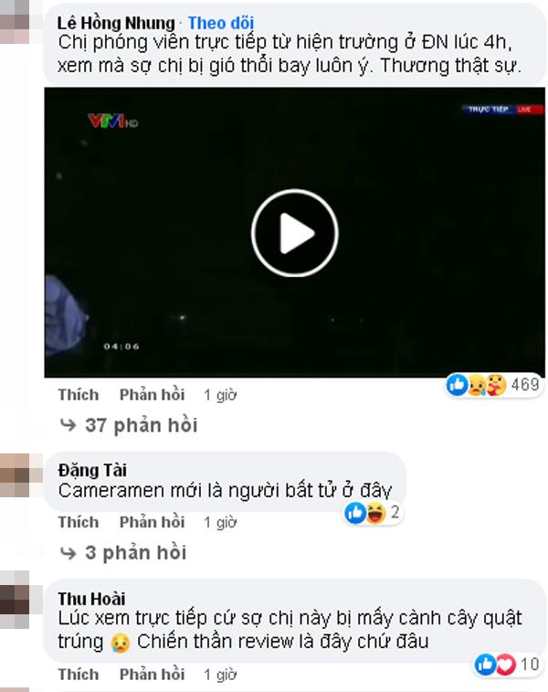 Phóng viên VTV bị gió xô nghiêng ngả khi tác nghiệp tâm bão Noru-2