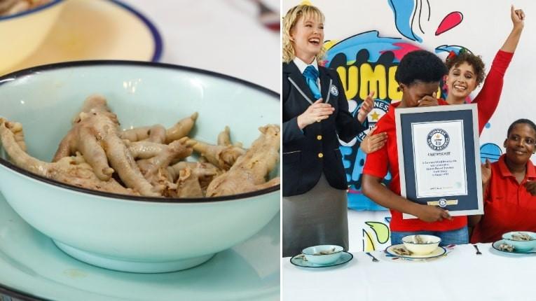 Ăn chân gà nhiều nhất, nhanh nhất trong 60 giây lập kỷ lục thế giới-1