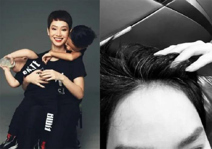 Nhã Phương lộ tóc bạc ở tuổi 32-11