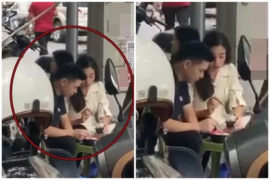 Bắt gặp Đỗ Mỹ Linh và con trai bầu Hiển hẹn hò vỉa hè