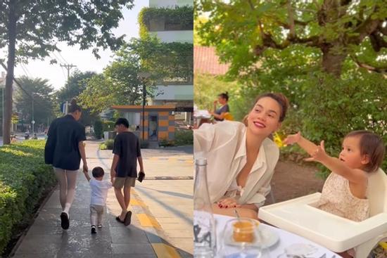 Hà Hồ khoe cảnh 'chill' cùng các con ngày cuối tuần