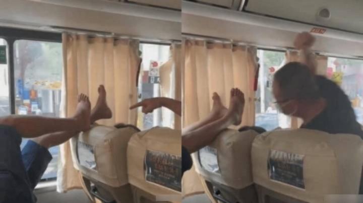 Khách gác chân lên đầu người ghế trước, lời giải thích gây thêm bức xúc-3