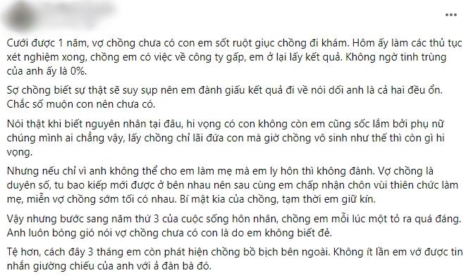 3 năm chưa sinh con chồng đòi đổi mái, vợ đưa kết quả mà chết sững-1