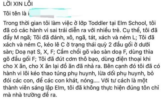 Công an làm việc với giáo viên bỏ đói, thô bạo với trẻ mầm non