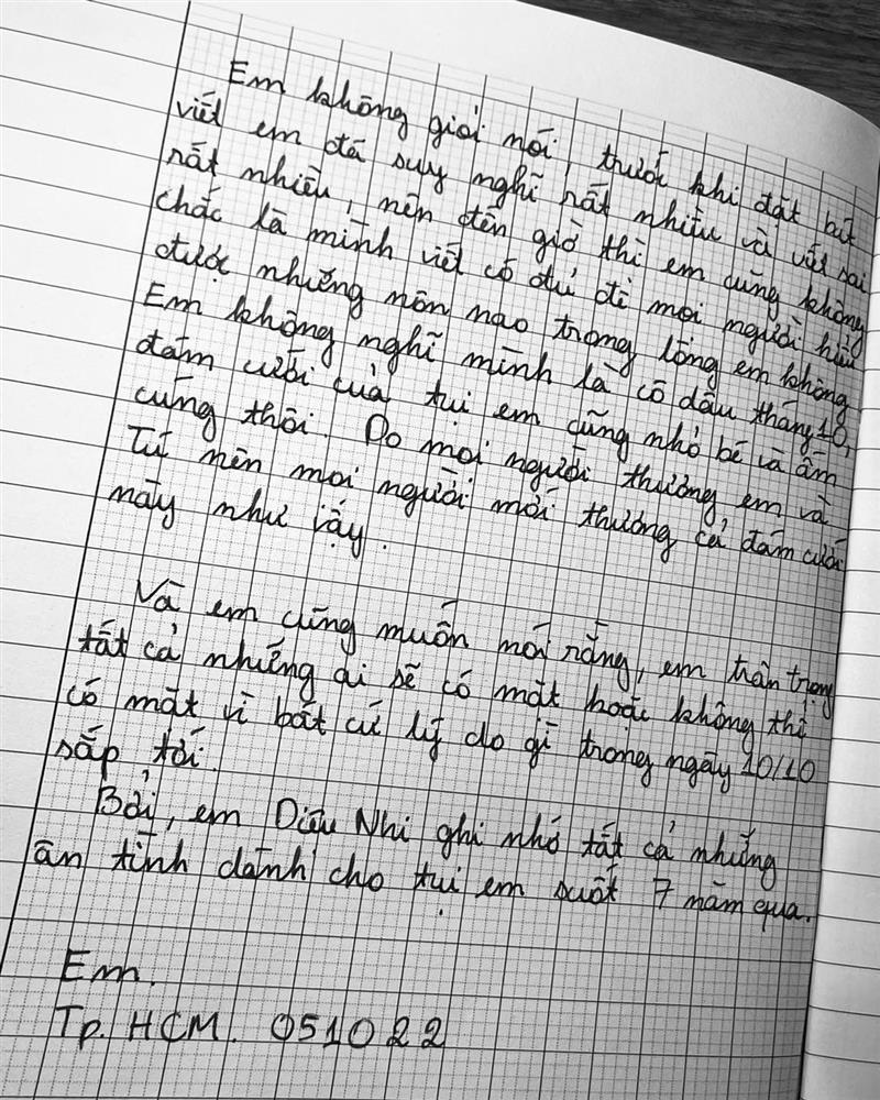 Trước ngày cưới, Diệu Nhi viết thư tay xin lỗi tất cả người quen-5