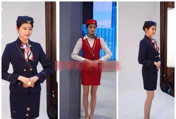 Quan Hiểu Đồng, Dương Mịch, Lưu Diệc Phi mặc đồ tiếp viên hàng không-1