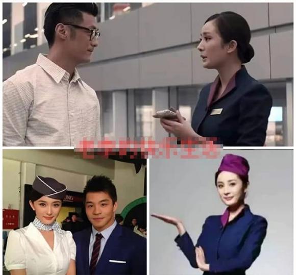 Quan Hiểu Đồng, Dương Mịch, Lưu Diệc Phi mặc đồ tiếp viên hàng không-7