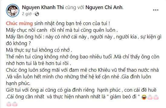 Khánh Thi đăng ảnh cũ mừng sinh nhật Chí Anh, nhắc nhở cân nặng-1