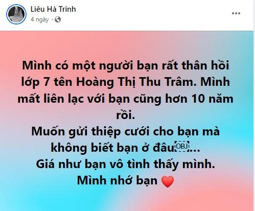 Liêu Hà Trinh đã tìm được bạn thất lạc hơn 10 năm để mời cưới-4