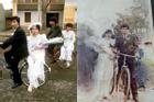 Ảnh cưới giản dị 30 năm trước gây bão: Rước dâu bằng xe đạp