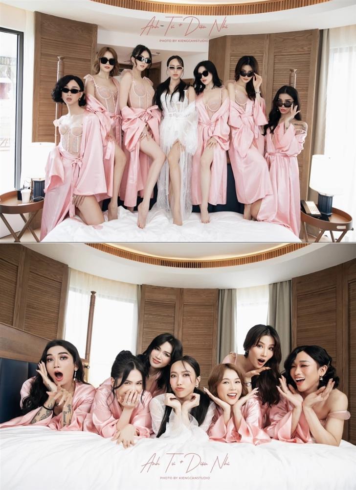 Diệu Nhi quăng giày, mặc váy cưới với dép lê để quẩy cho sung-11