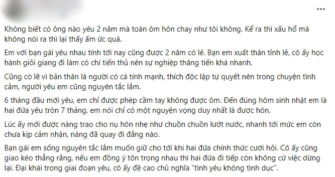 Sắp cưới nhưng vợ không cho vượt rào, cứ chạm nhẹ là mắng xa xả-1