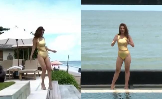 Đối thủ Thiên Ân tại Miss Grand 2022 ngã đau điếng ở hồ bơi-6