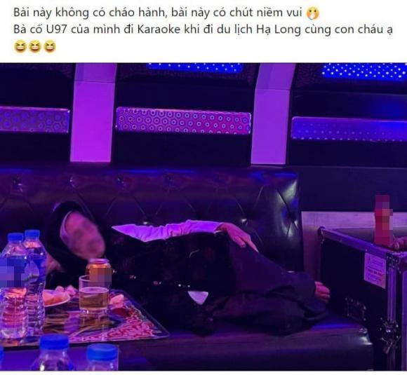 Cụ bà 97 tuổi đi hát karaoke với con cháu gây bão mạng-1