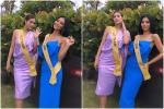 Thiên Ân diện váy cắt khoét hiểm hóc sánh đôi cùng đại diện Venezuela-7